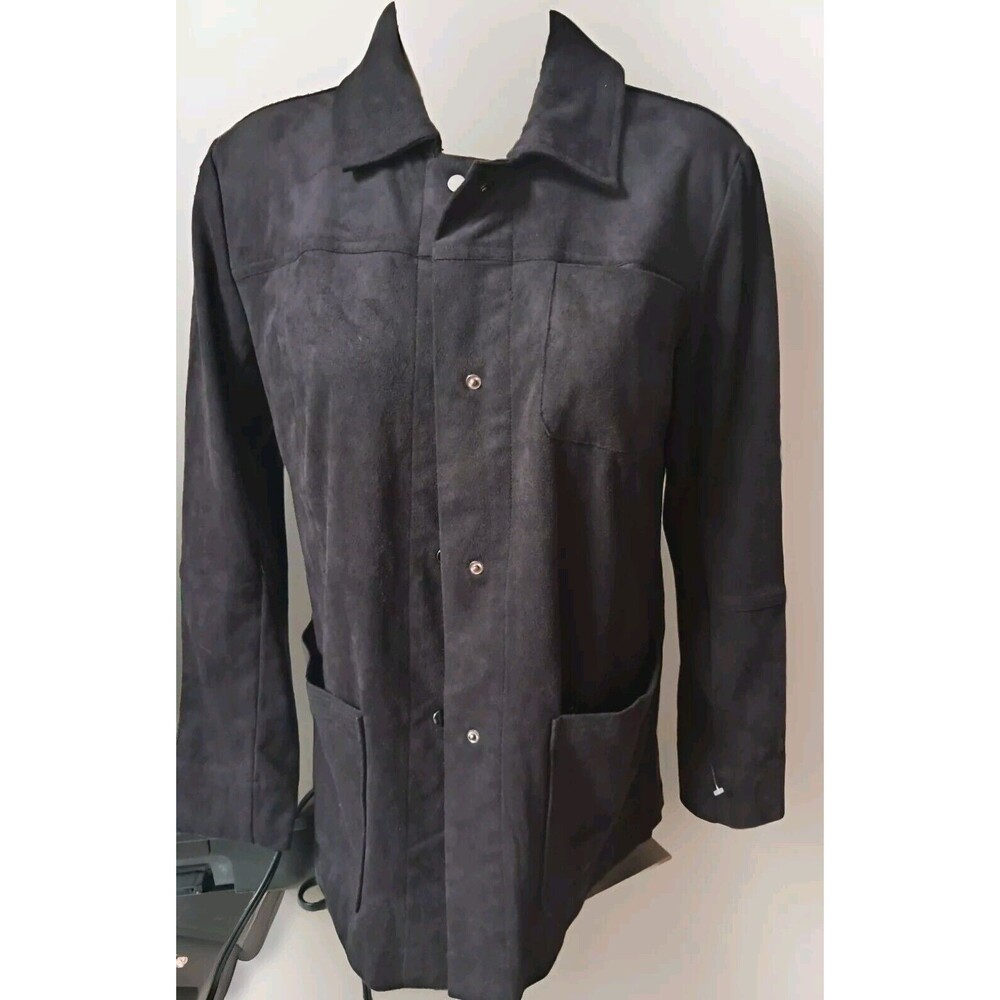 Lysse Jacket Womens Small Black Harriet Vegan Faux Suede Snap Lightweight